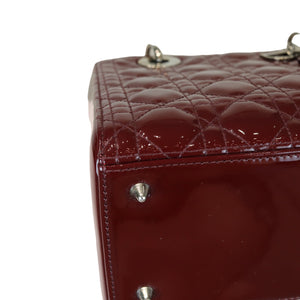 Lady Dior Medium Patent Burgundy SHW