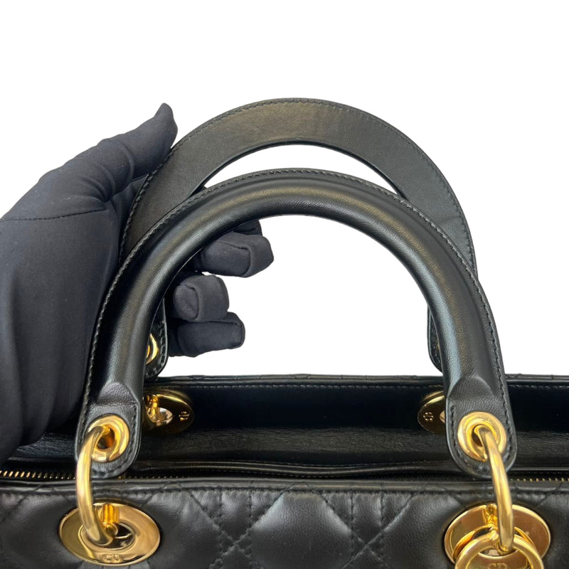 Large Lady Dior Lambskin Black GHW