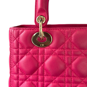 Lady Dior Lambskin Medium Pink GHW