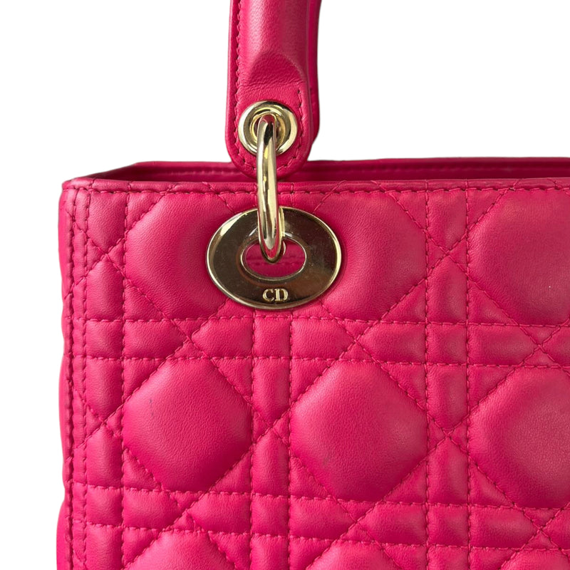 Lady Dior Lambskin Medium Pink GHW