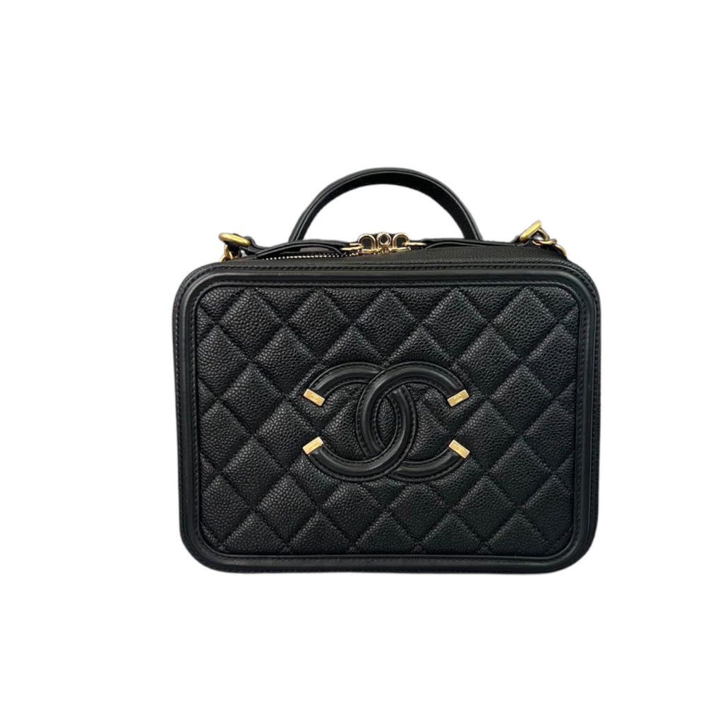 Medium CC Filigree Caviar Vanity Black GHW