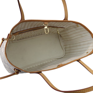 Neverfull PM Damier Azure Canvas White GHW