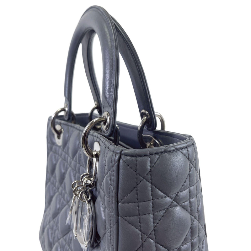 Lady Dior Medium Lambskin Grey SHW