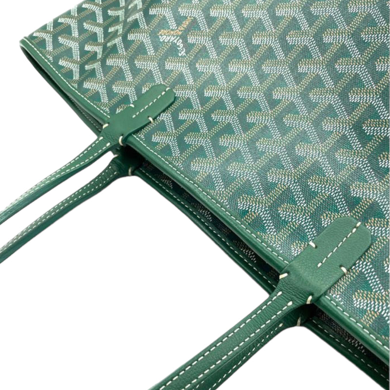 Goyard Artois Tote PM Green in Canvas/Calfskin with Palladium-tone