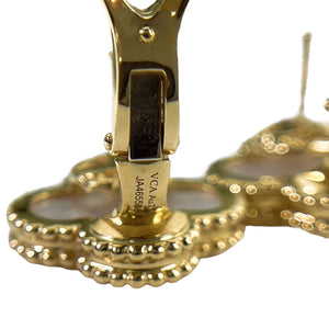 Vintage Alhambra earrings Mother of Pearl 18K Gold