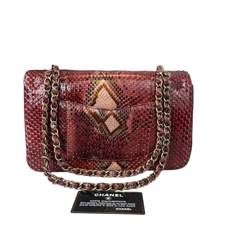 Classic Flap Medium Python Red GHW