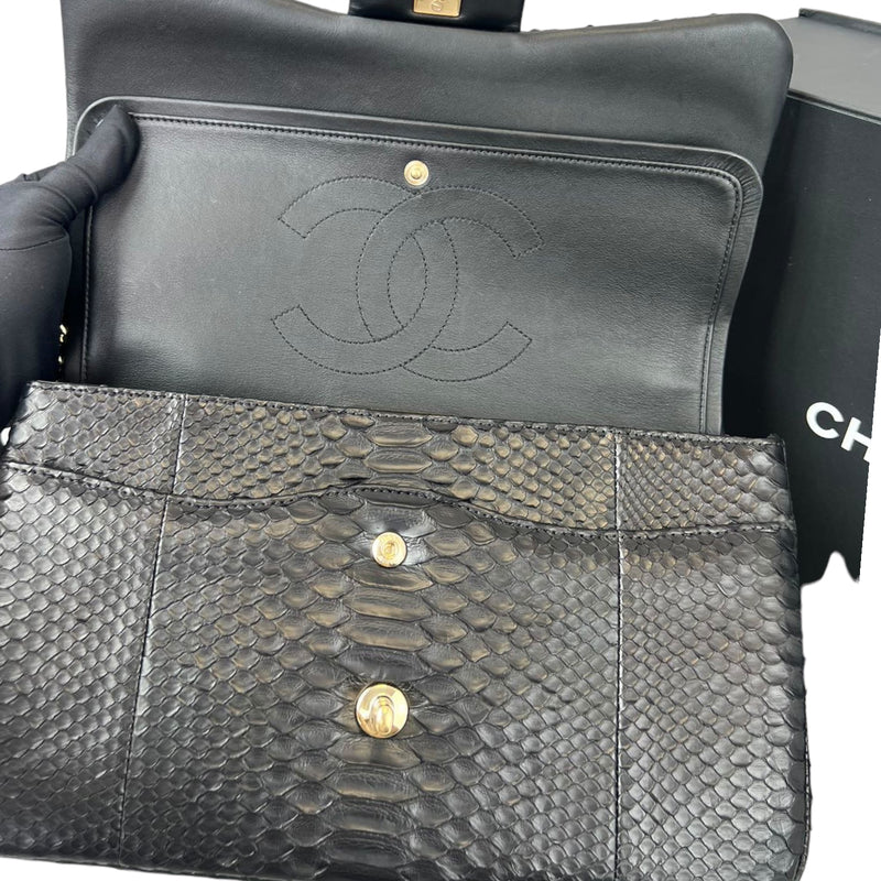 Jumbo Double Flap Python Black GHW