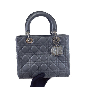 Lady Dior Medium Lambskin Grey SHW