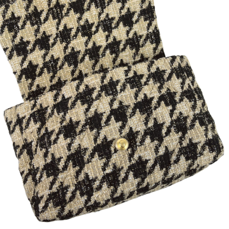 Maxi Chanel 19 Houndstooth Tweed 19K Beige Black