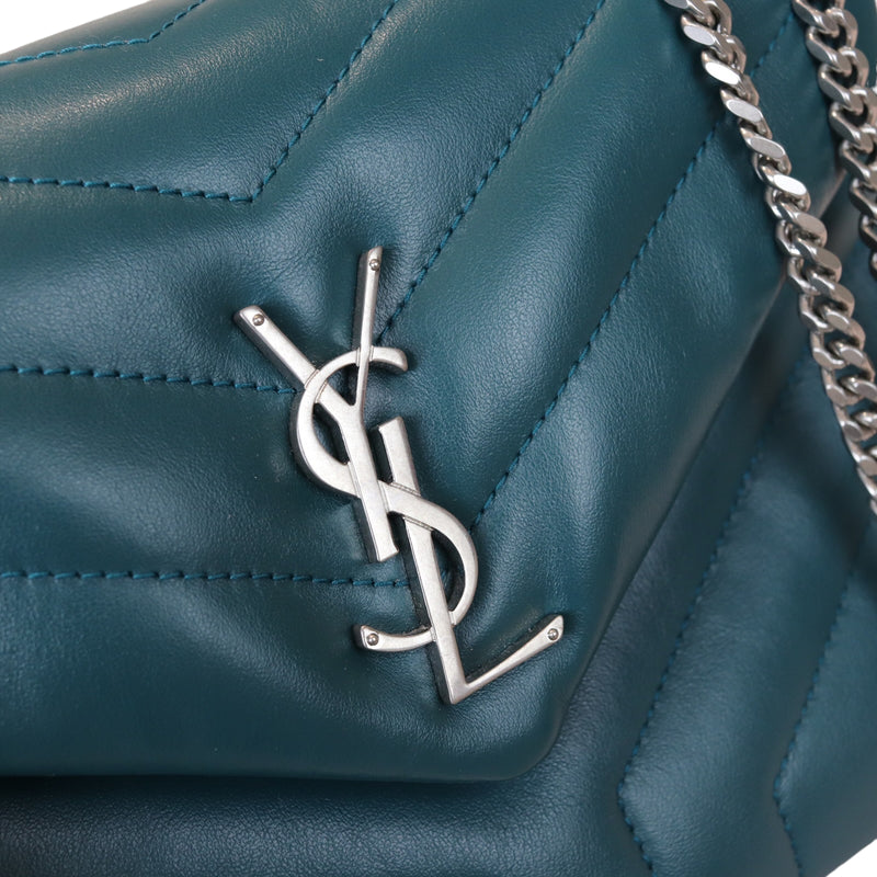 Loulou Matelassé Calfskin Small Teal SHW