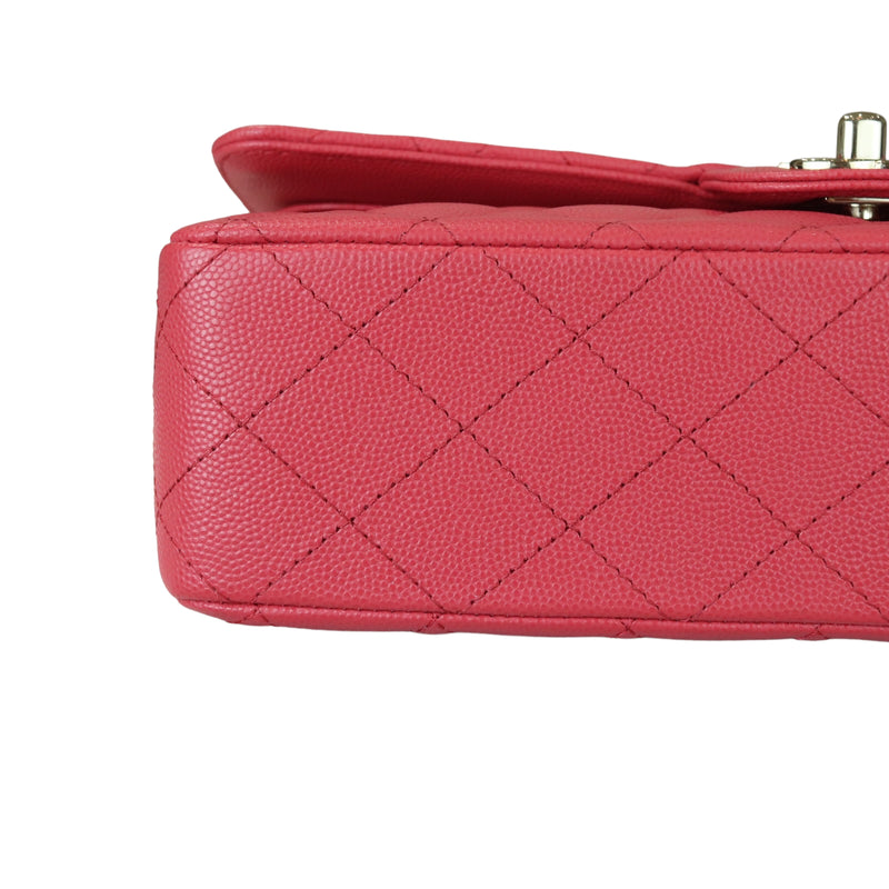 Medium Classic Double Flap Caviar Pink GHW