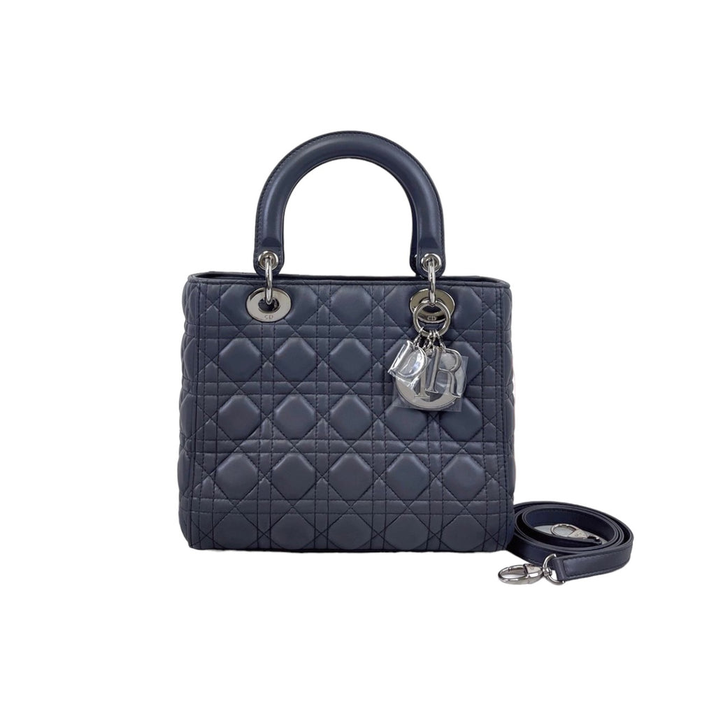 Lady Dior Medium Lambskin Grey SHW