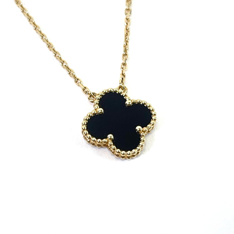 Vintage 18K Alhambra Necklace Black Onyx