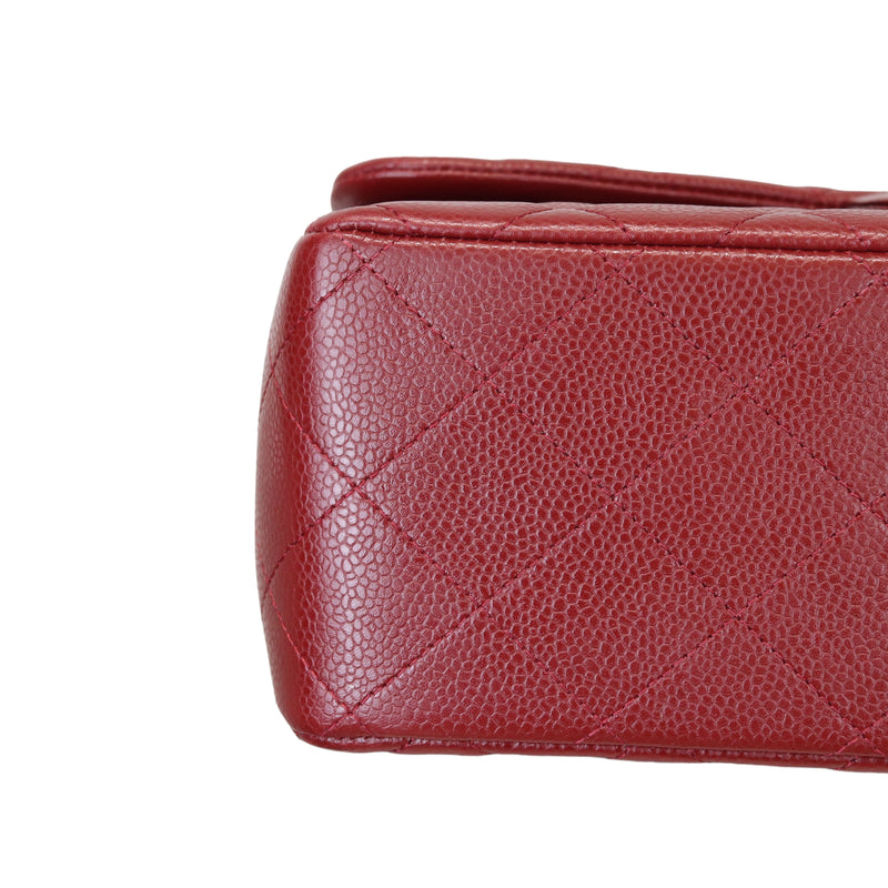Classic Double Flap Jumbo Caviar Red SHW