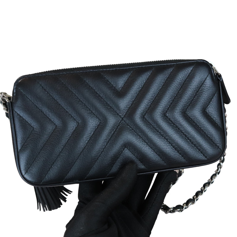 Double Zip WOC Chevron Black SHW