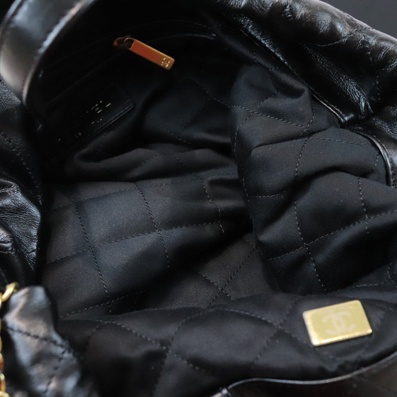 Black Quilted 22 Backpack GHW