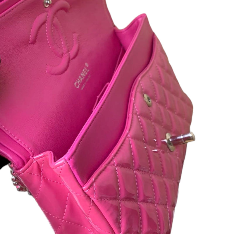 Classic Flap Medium Patent Quilted Pink SHW
