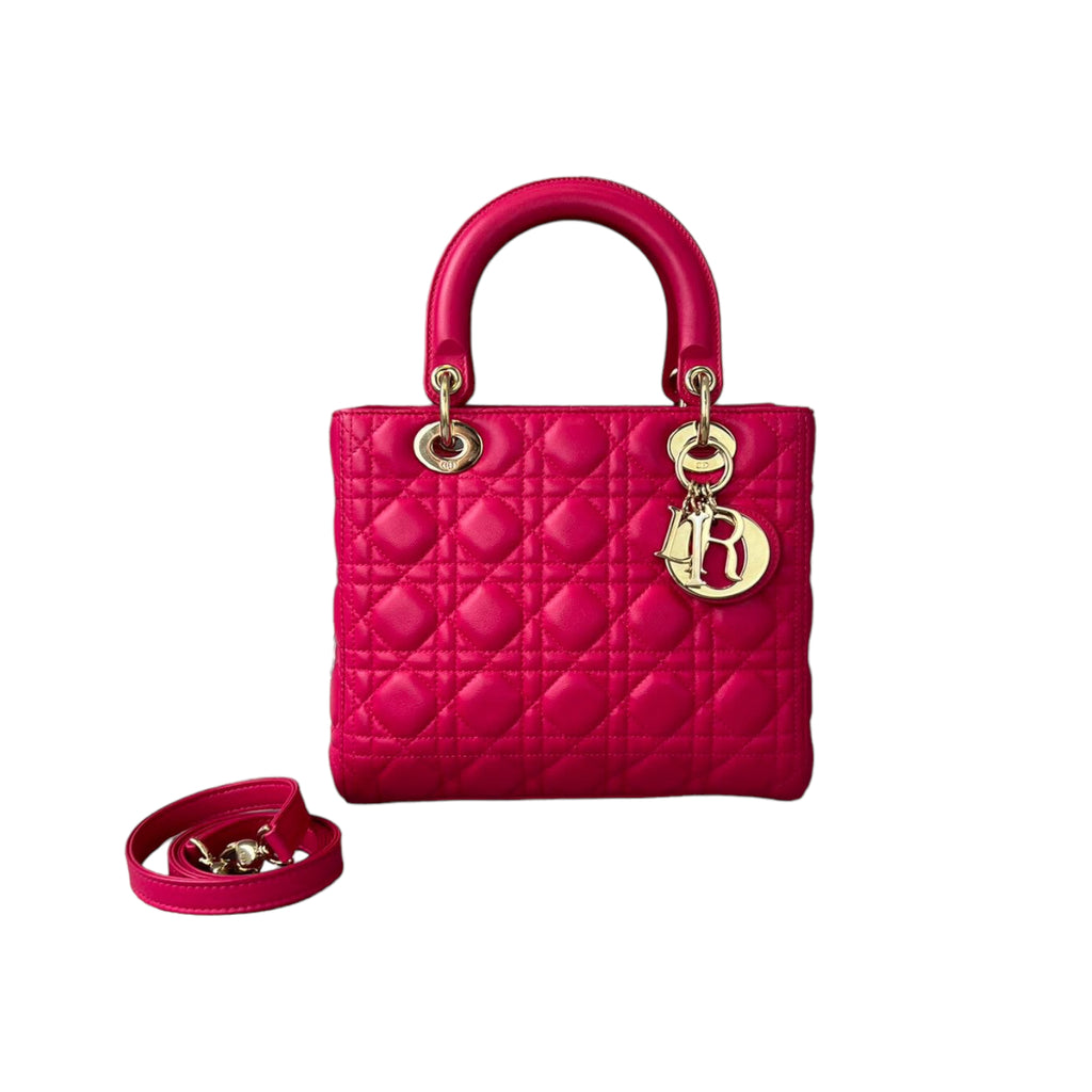 Lady Dior Lambskin Medium Pink GHW