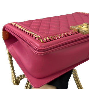 Boy Old Medium Handle Calfskin Pink GHW