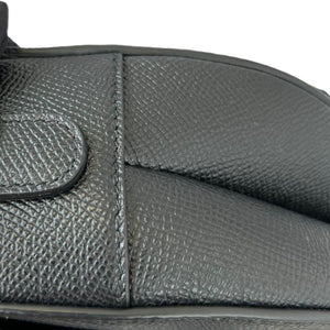 Medium Saddle Grained Leather in Black With Strap GHW