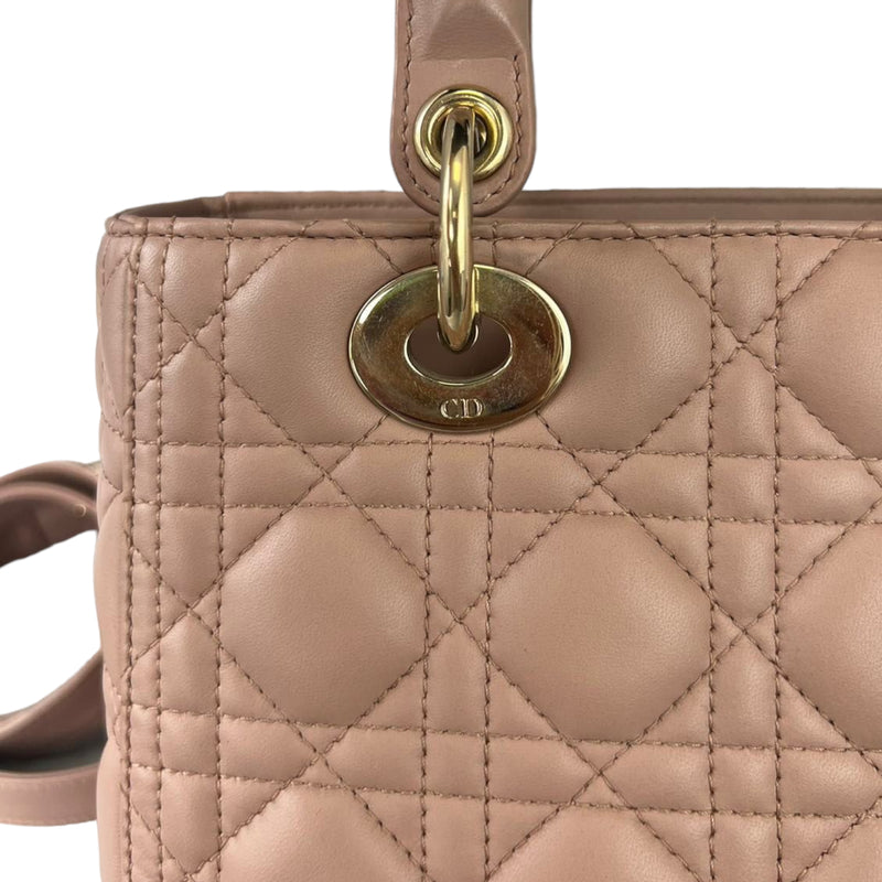 Lady Dior Lambskin Medium Beige GHW