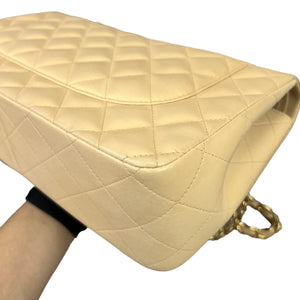 Chanel Double Flap Jumbo Beige Lambskin GHW