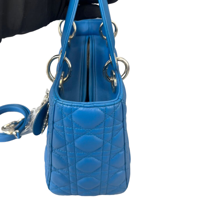 Lady Dior Medium Blue Lambskin SHW