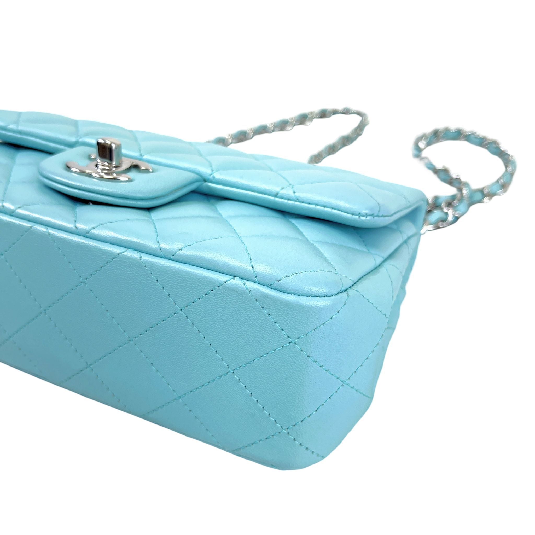 Mini Rectangal Flap Lambskin Blue SHW – Bag Religion