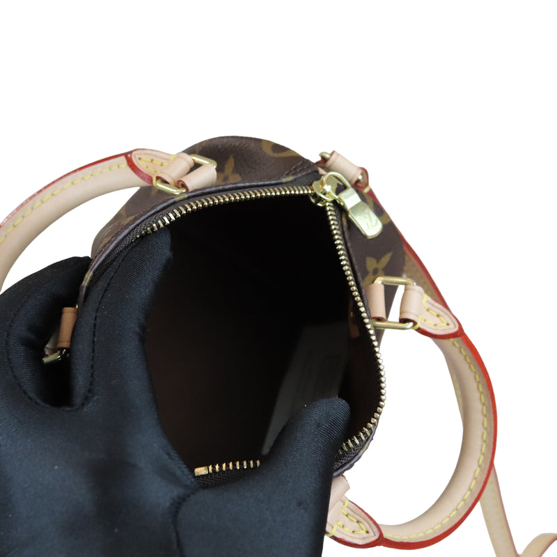 LOUIS VUITTON Empreinte Monogram Giant Nano Speedy Black Beige