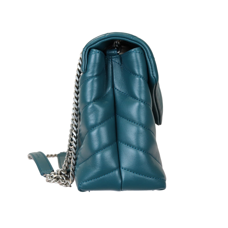 Loulou Matelassé Calfskin Small Teal SHW