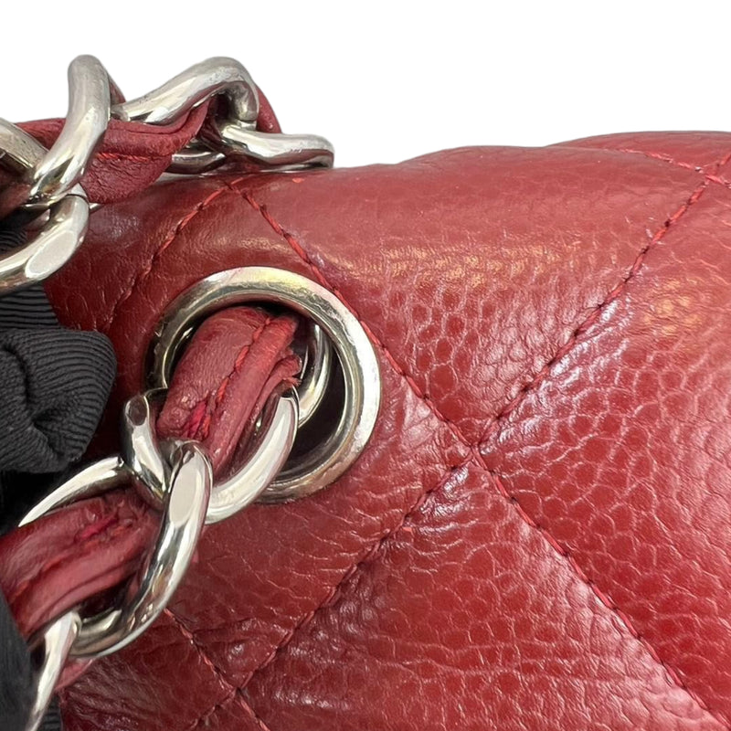 Classic Double Flap Jumbo Caviar Red SHW