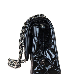 Double Flap Jumbo Quilted Patent Black SHW