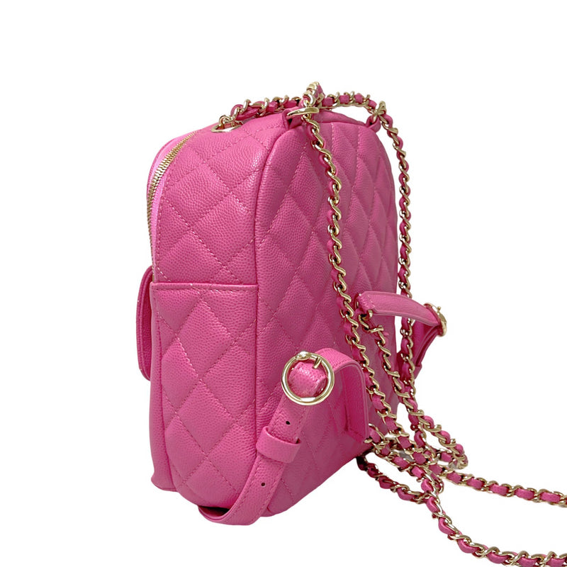 Small CC Day Backpack Caviar Pink GHW