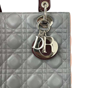 Medium Tri-Color Lady Dior Pink Grey Burgundy SHW