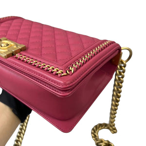 Boy Old Medium Handle Calfskin Pink GHW