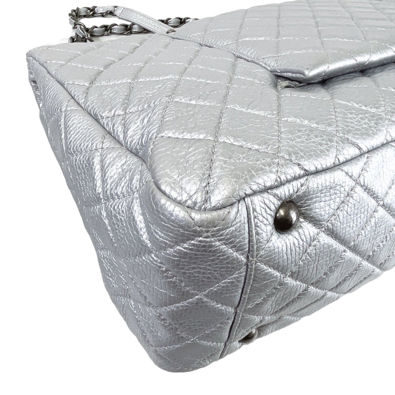 XXL Airline Flap Calfskin Quilted Silver RHW