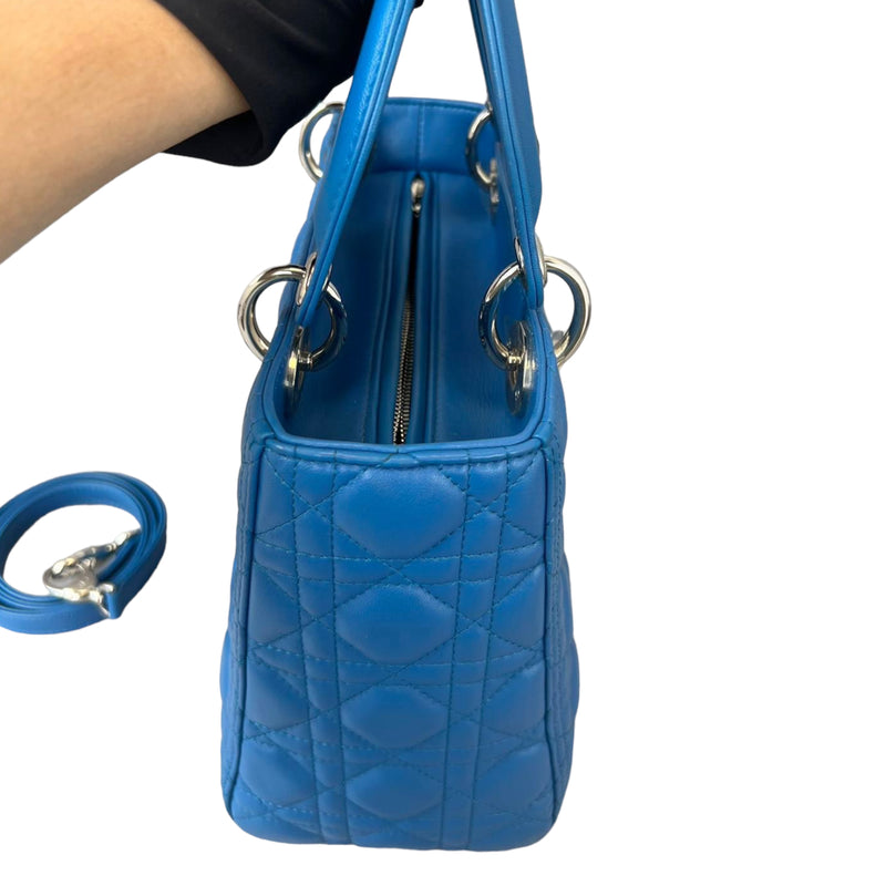 Lady Dior Medium Blue Lambskin SHW