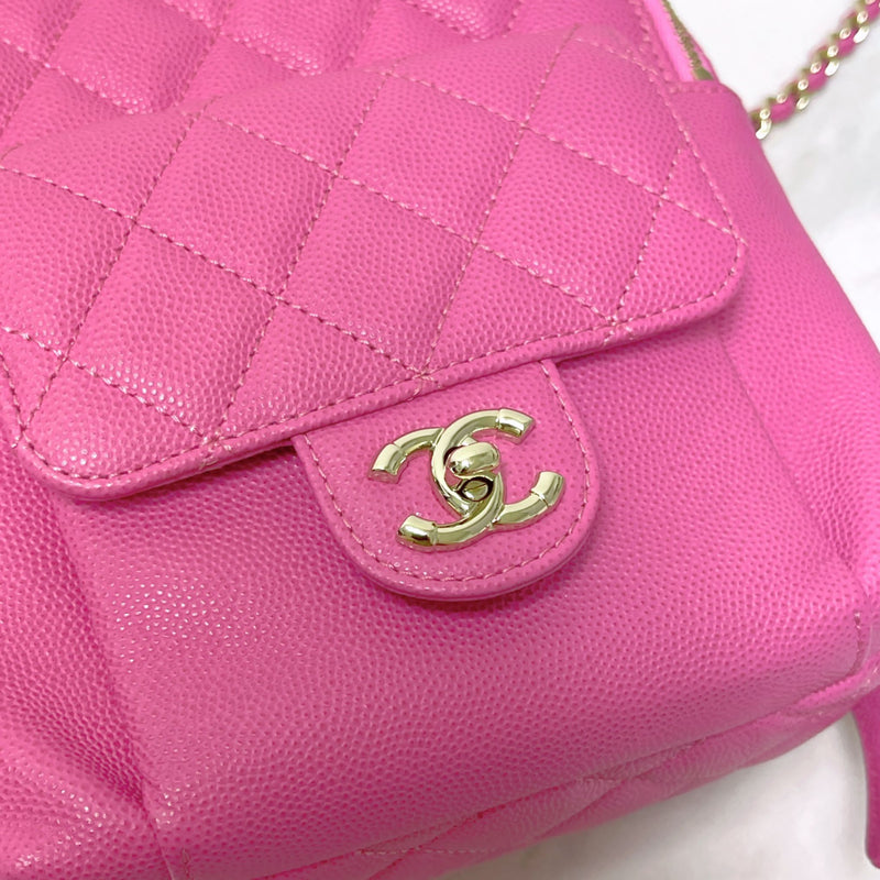 Small CC Day Backpack Caviar Pink GHW