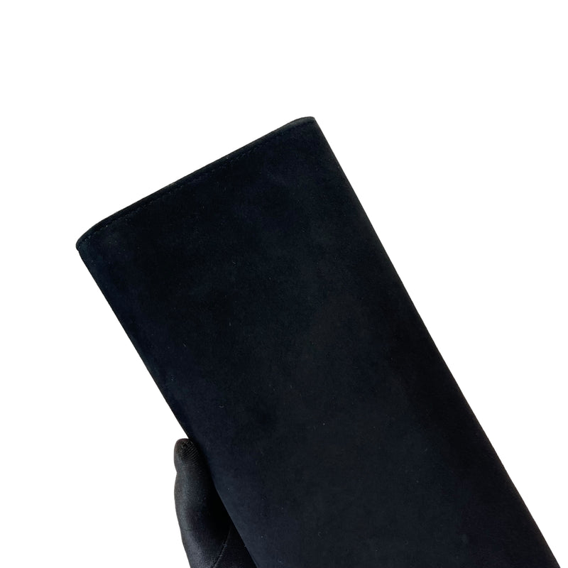 Broadway Suede Clutch Black SHW