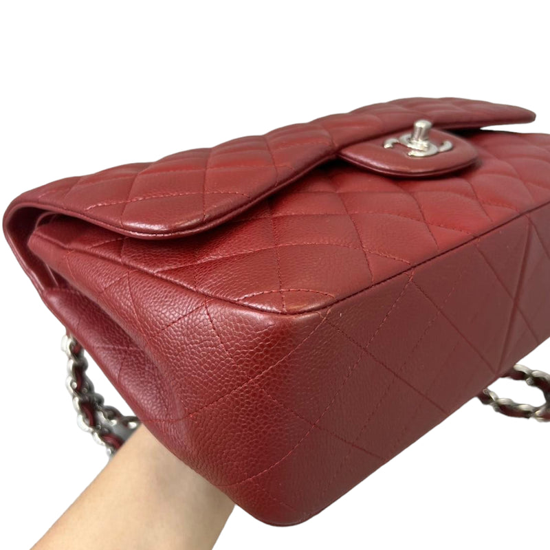 Classic Double Flap Jumbo Caviar Red SHW