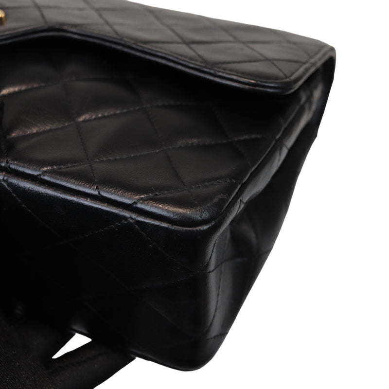 Medium Flap Lambskin Black GHW