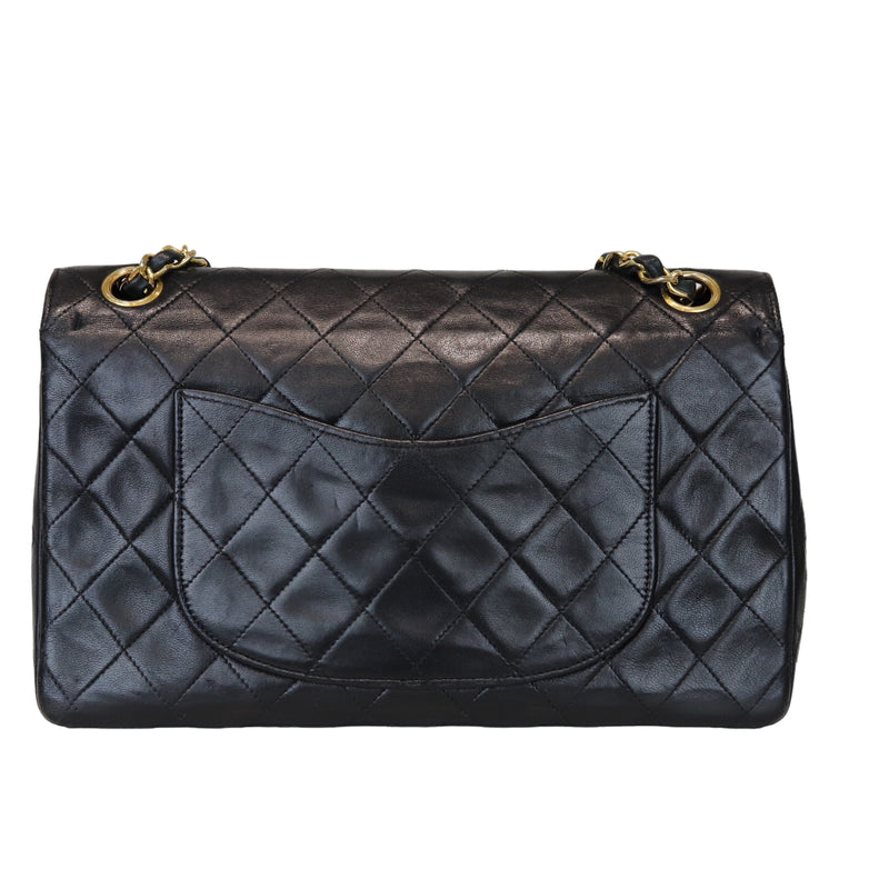 Medium Flap Lambskin Black GHW