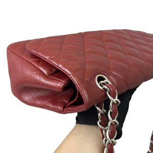 Classic Double Flap Jumbo Caviar Red SHW