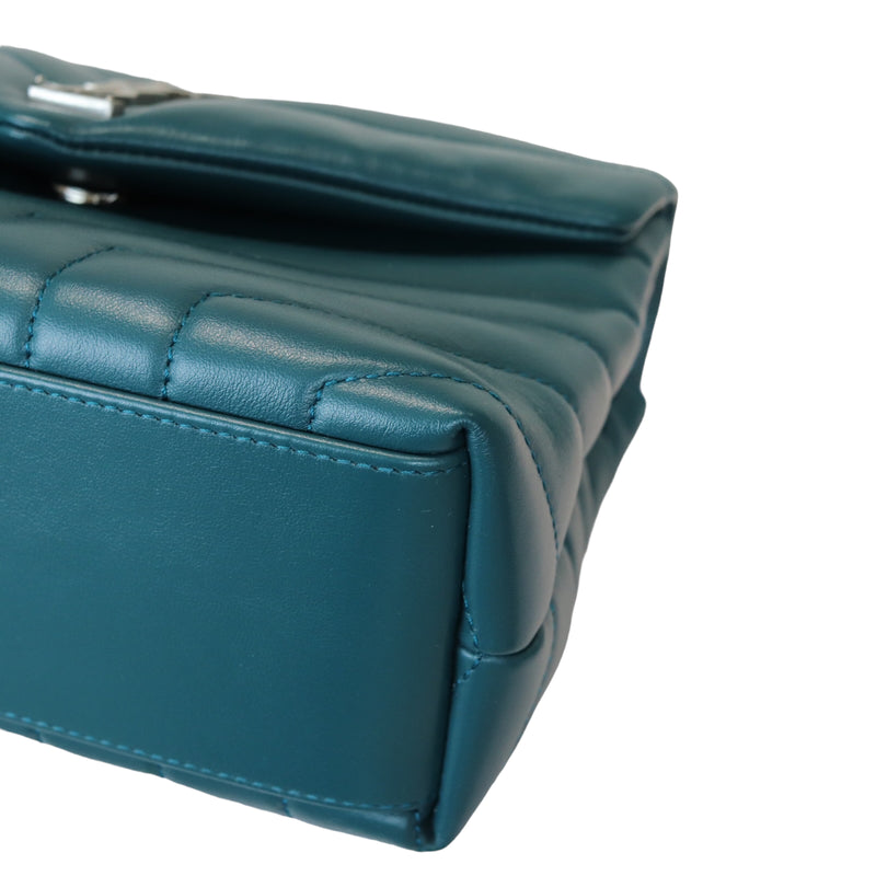 Loulou Matelassé Calfskin Small Teal SHW