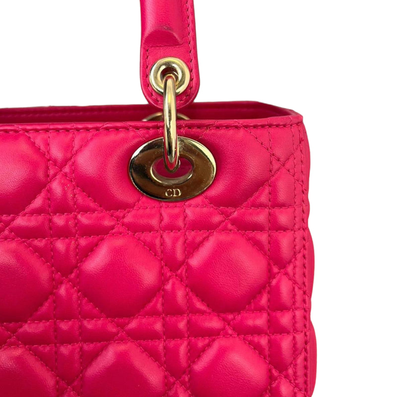 Lady Dior Lambskin Medium Pink GHW