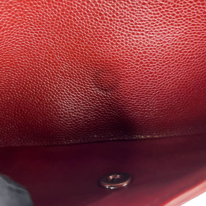 Classic Double Flap Jumbo Caviar Red SHW