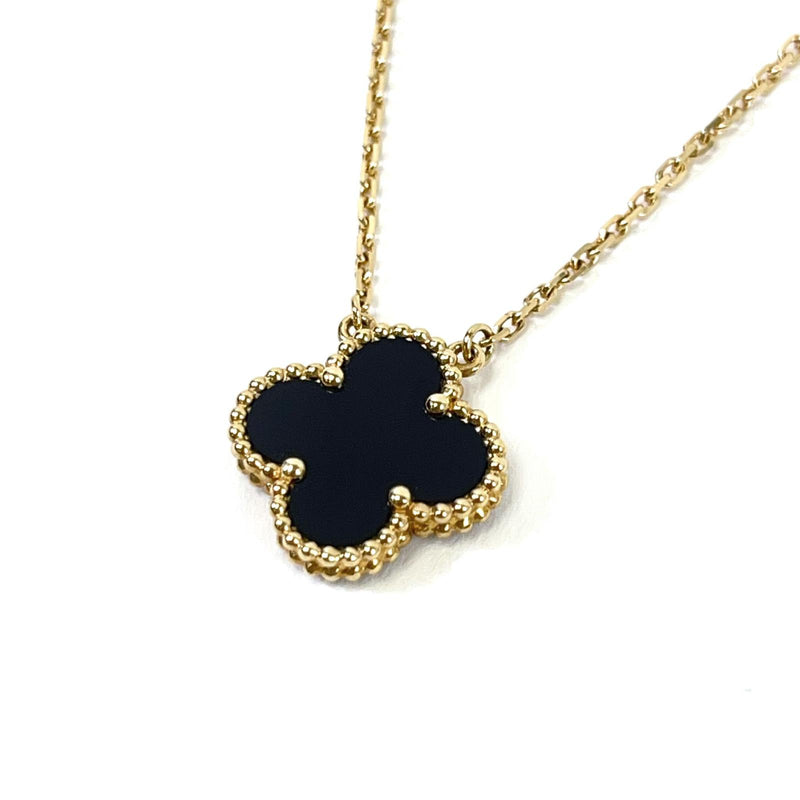 Vintage 18K Alhambra Necklace Black Onyx