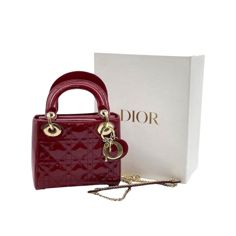 Mini Lady Dior Patent Red GHW