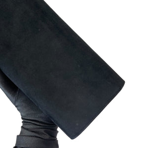 Broadway Suede Clutch Black SHW