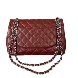 Classic Double Flap Jumbo Caviar Red SHW